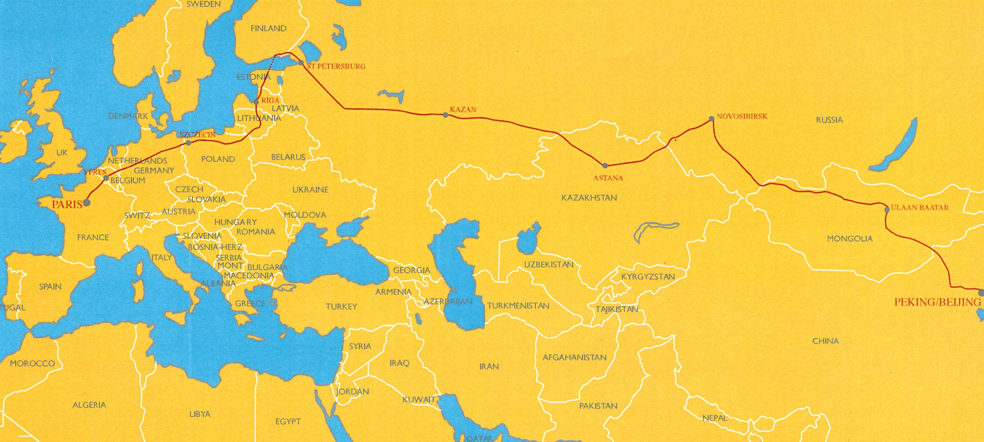 Peking to Paris Route Map