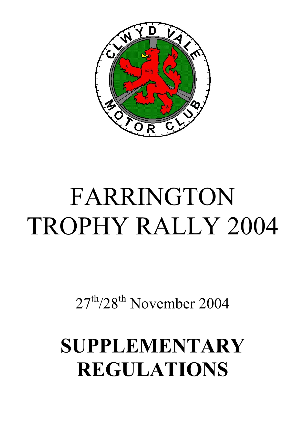 Farrington Trophy Rally 2004