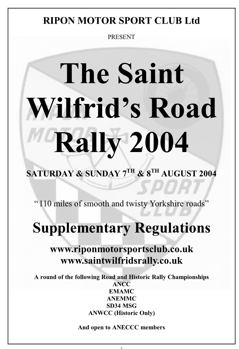 Saint Wilfrid's Road Rally 2004
