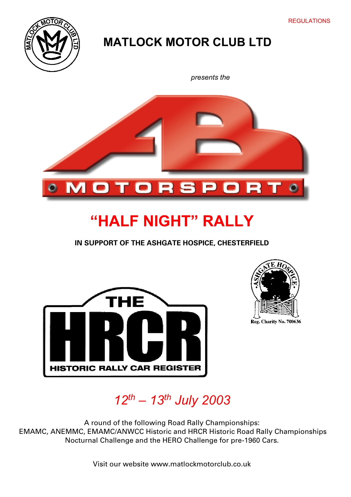 AB Motorsport Half Night Rally 2003