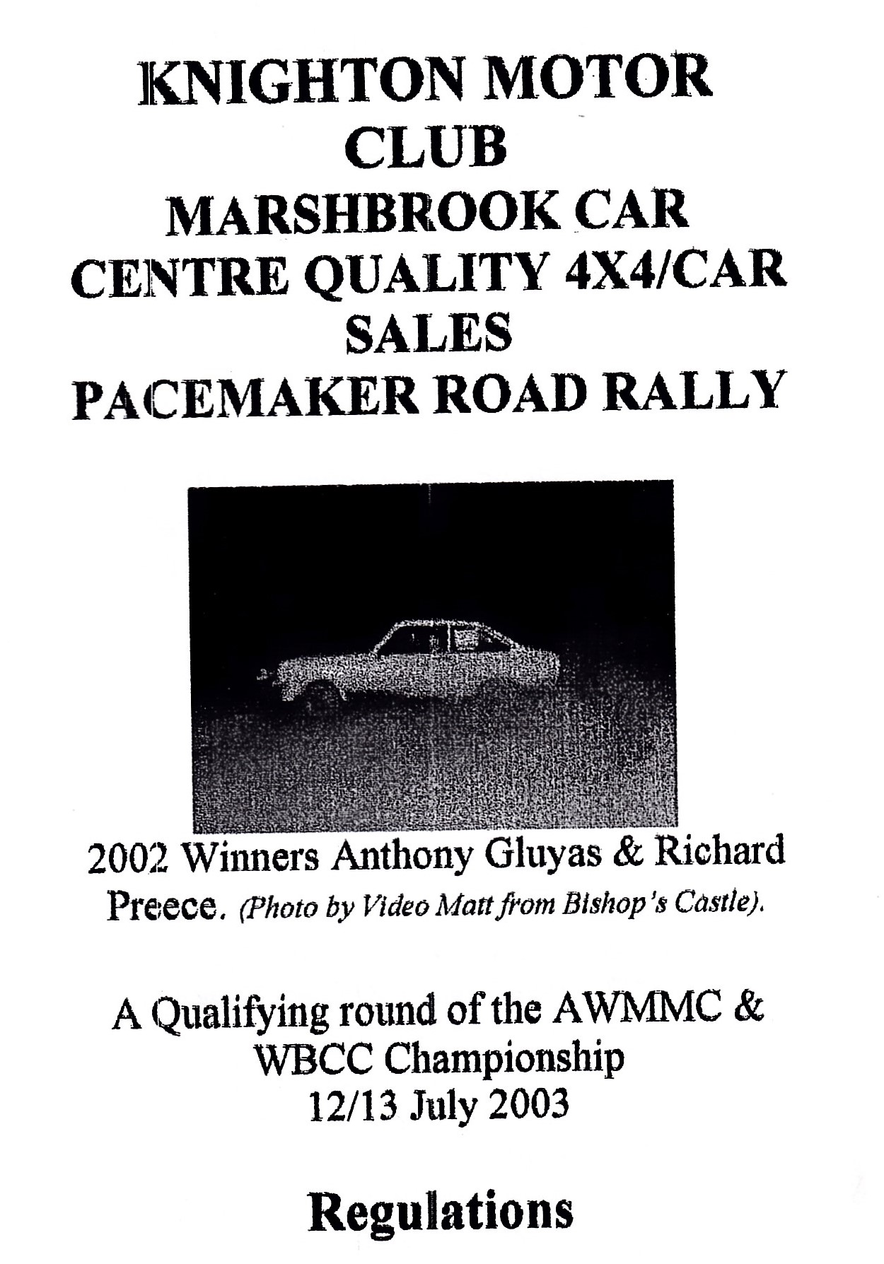 Pacemaker Road Rally 2003