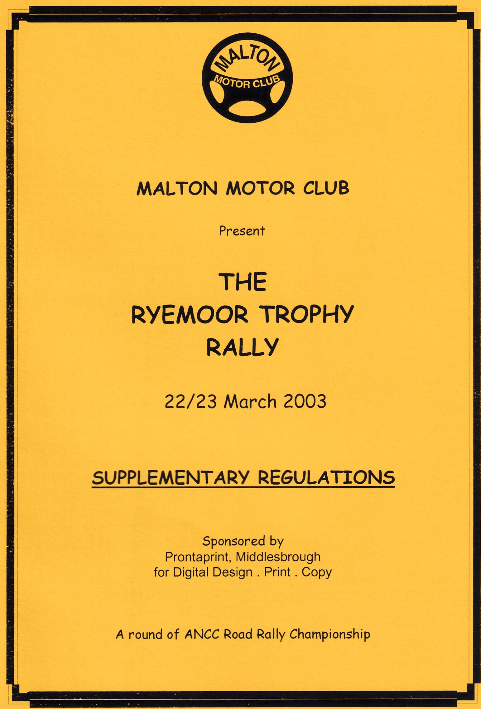 Ryemoor Trophy Rally 2003