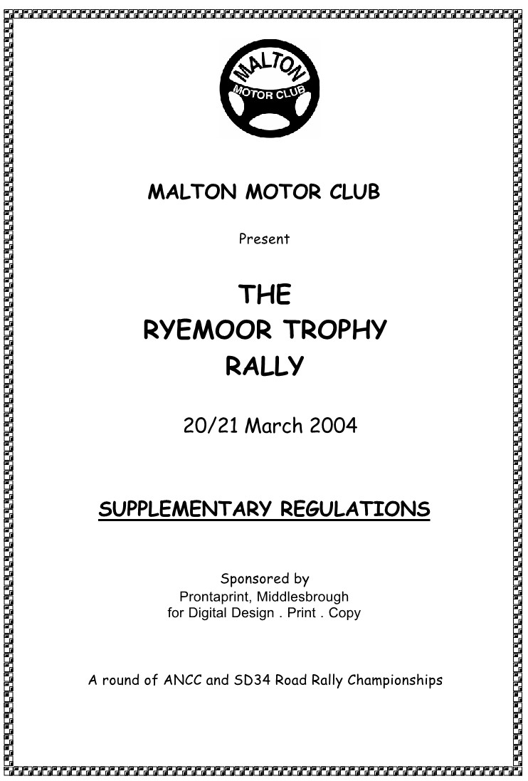 Ryemoor Trophy Rally 2004